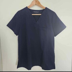 Mandala Women'S Navy Blue Scrub Set Uniform One Pocket Top Jogger Pant Medium